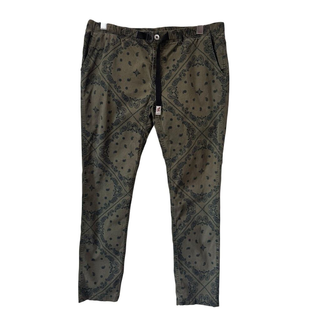 Gramicci Pants Womens 12 Green Paisley Bandana Pockets Outdoor Gorpcore FLAWED